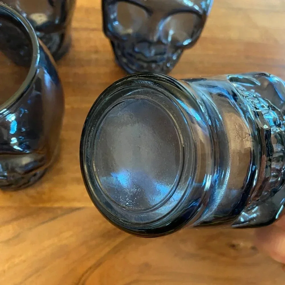 Blue Skull Drinking Glasses Set of 4